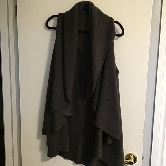 LOOK by M Black Soft Open Front Basic Shawl Vest - Picture 1 of 11